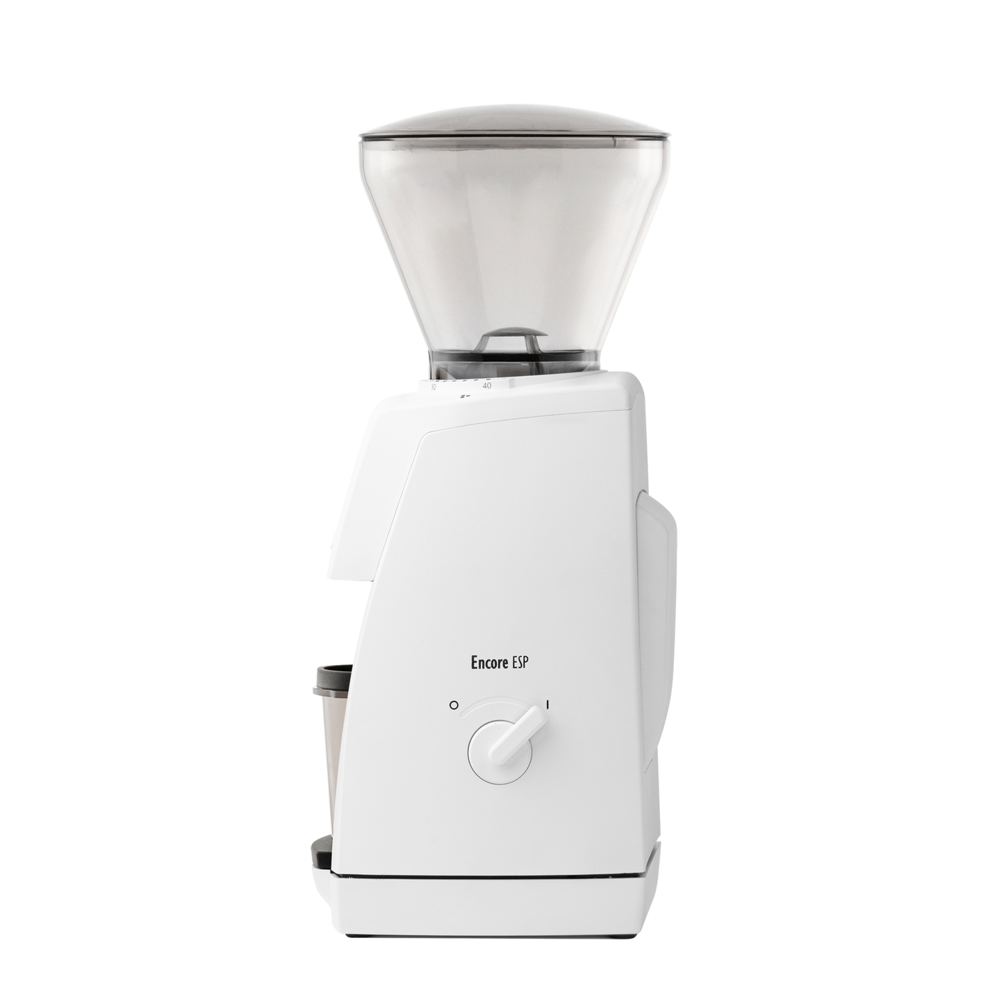 Baratza Encore ESP elektrische Kaffeemühle weiß, Seitenansicht