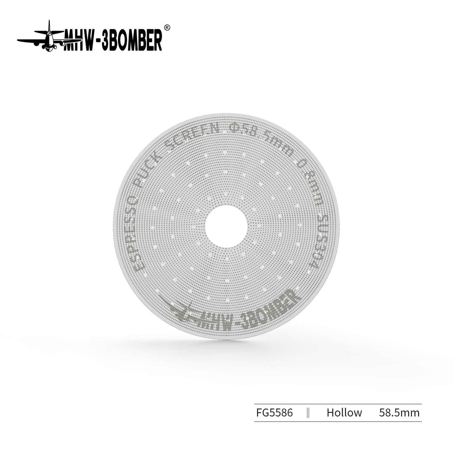 MHW-3BOMBER Espresso Puck Screen mit Loch 58,5 mm
