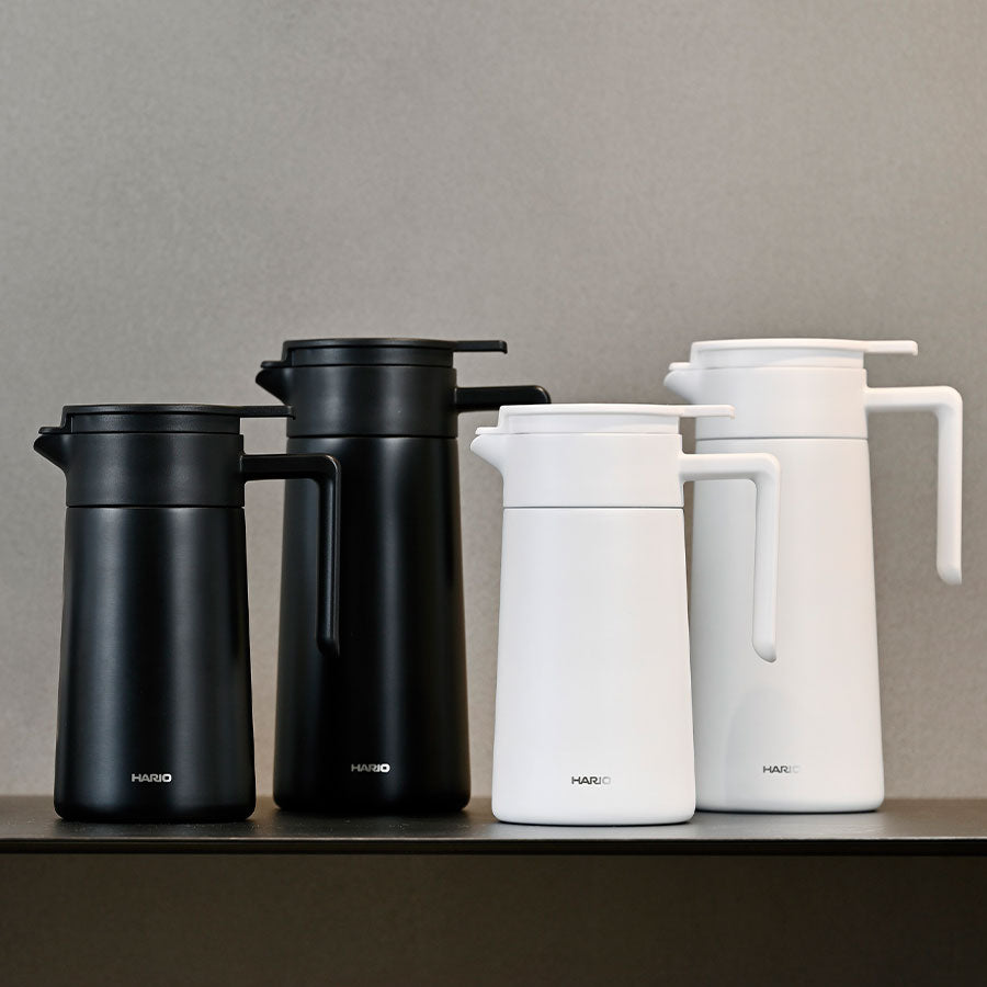Hario Thermoskanne Double-Walled Thermal Pot schwarz und weiß, verschiedene Größen