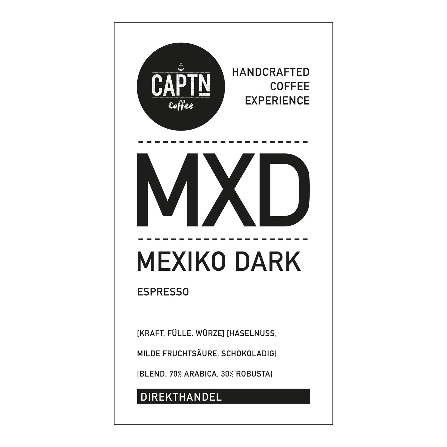 MEXIKO DARK Espresso Etikett mit Logo