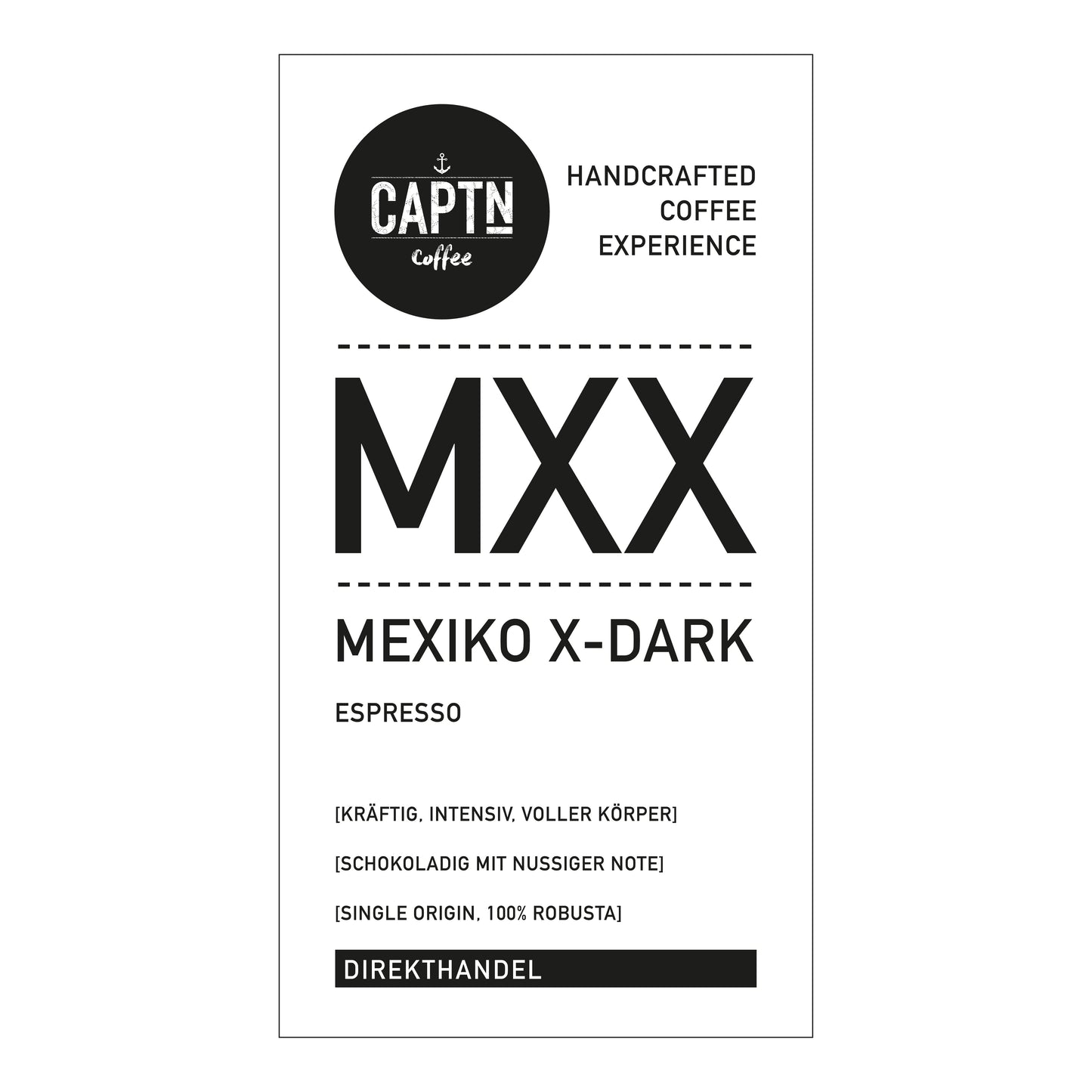 MEXIKO X-DARK Espresso Etikett