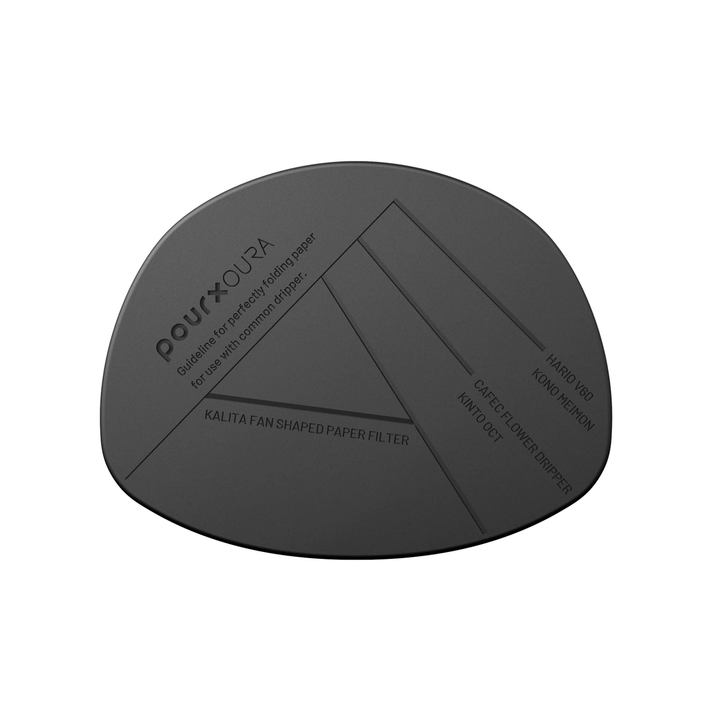 Pourx Oura Heat Resistant Pad Space Black mit Faltanleitung für Papierfilter