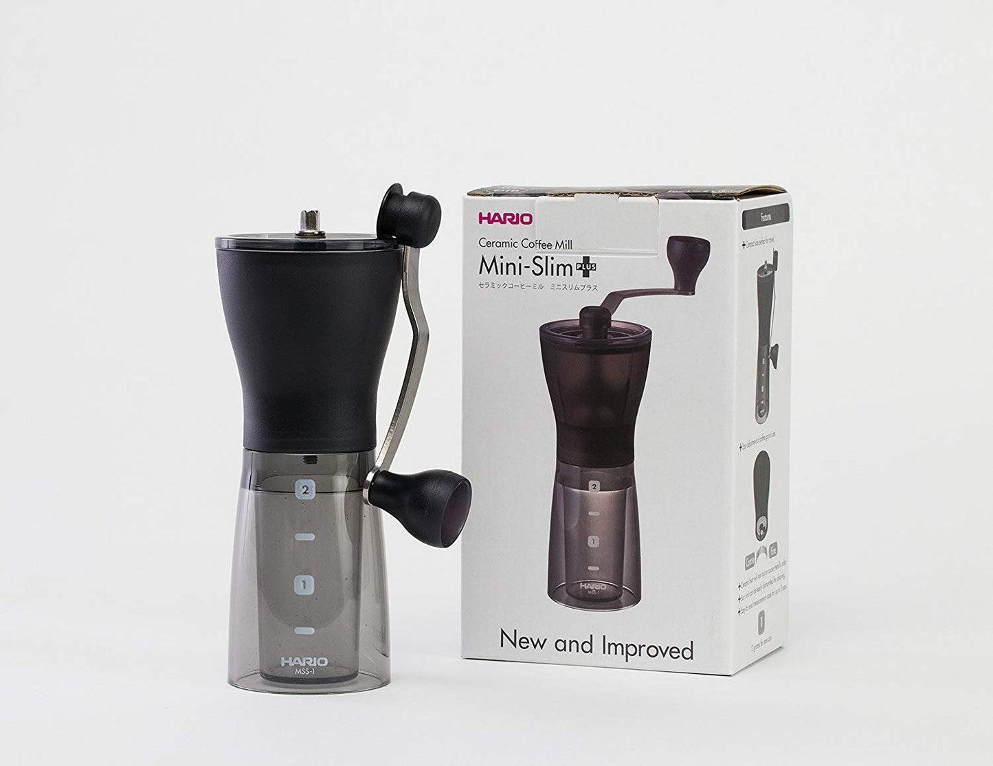 Mini Slim Plus Kaffeemühle mit Verpackung