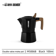 Laden Sie das Bild in den Galerie-Viewer, MHW-3BOMBER Double Valve Moka Pot Espressokocher 100 ml Black