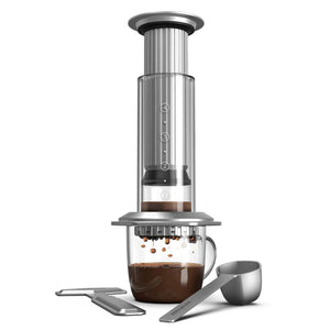 AeroPress Premium Coffee Press, coffee maker made of glass and stainless steel