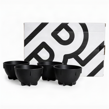 Barista Hustle Cupping Bowls in Schwarz vor Verpackung