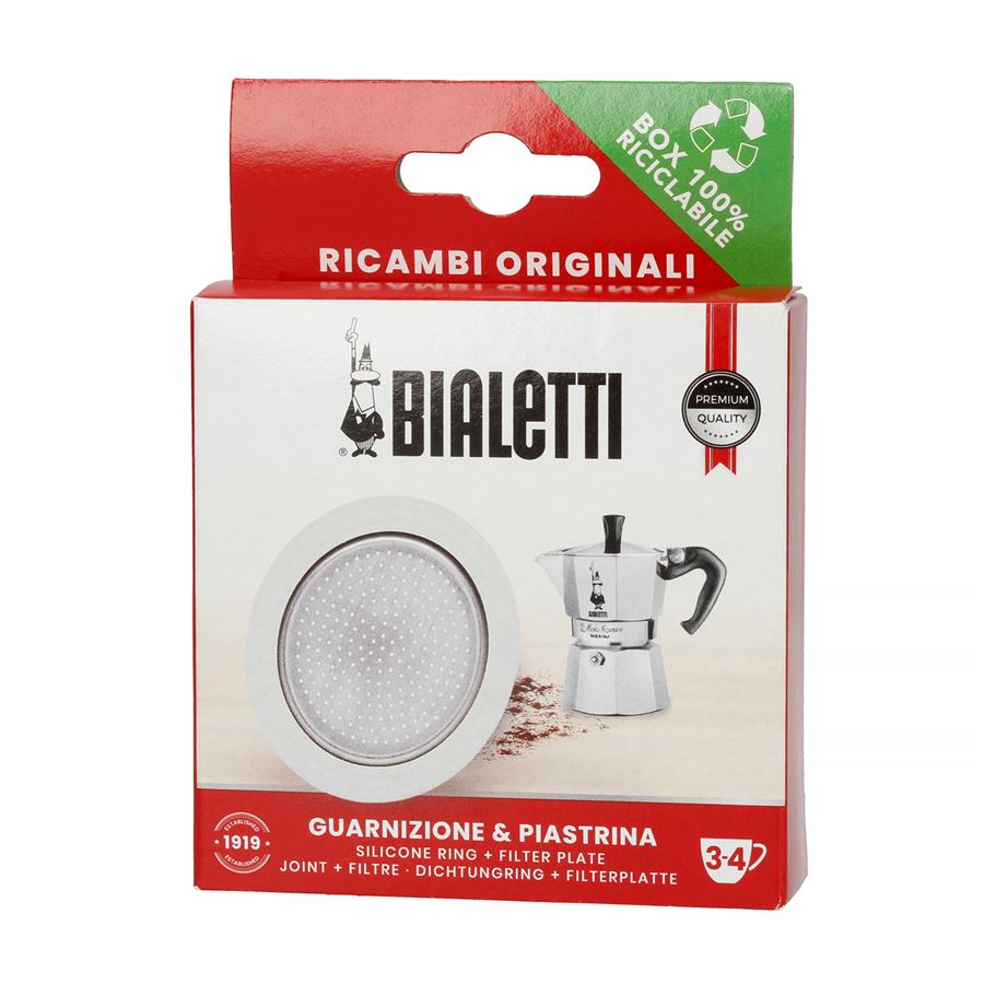 Bialetti Moka Induction Dichtung & Filtersieb – Original Ersatzteil-Set