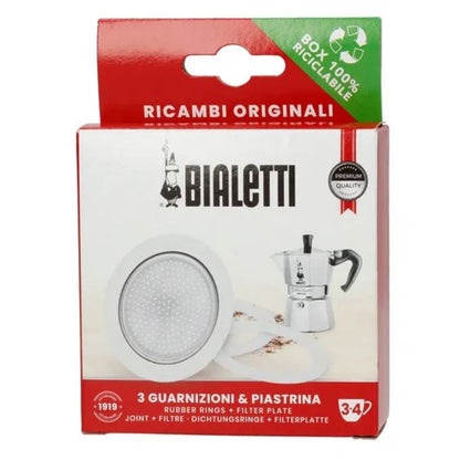 Bialetti Dichtung & Filtersieb Set – Original Ersatzteile für Aluminium Espressokocher