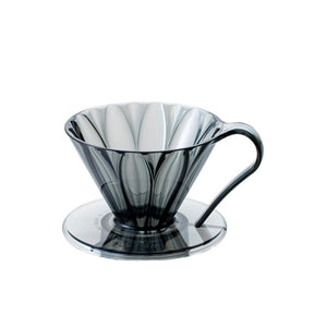CAFEC Handfilter Flower Dripper Tritan Cup 1 Clear Black - Made in Japan