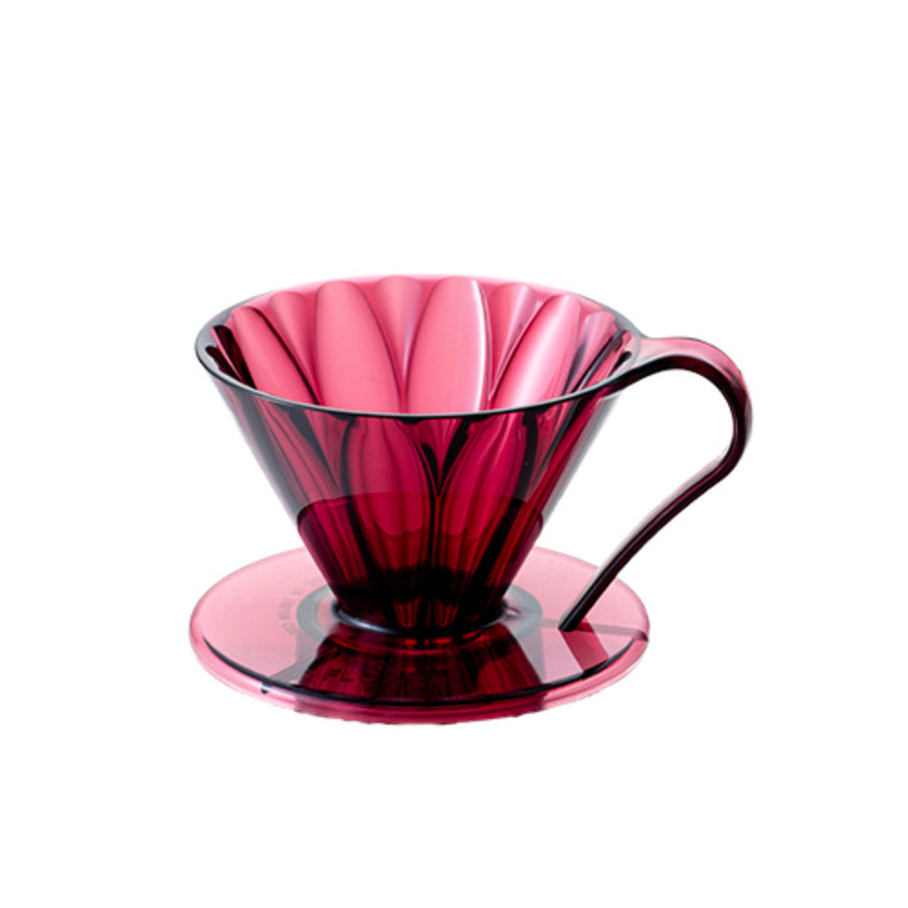 CAFEC Handfilter Flower Dripper Tritan Cup 1 Clear Wine Red - Made in Japan