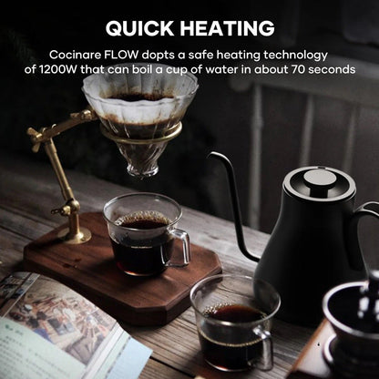 Cocinare Flow elektr. Wasserkocher + Timemore Basic 2 Waage - Pour-over Set