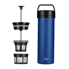 Laden Sie das Bild in den Galerie-Viewer, Espro P0 Ultralight Travel Coffee Press French Press für unterwegs, Classic Blue