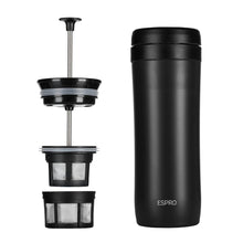 Laden Sie das Bild in den Galerie-Viewer, Espro P1 Travel Coffee Press French Press für unterwegs Black