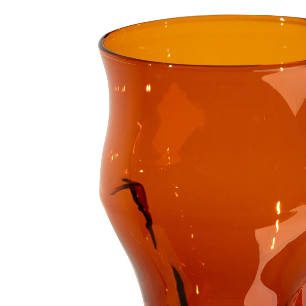 Detailansicht des Icosa Alto Coffee Glass Amber aus Borosilikatglas