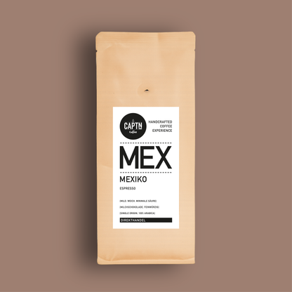 MEXICO Mild espresso, minimal acidity, hazelnut, delicately spicy