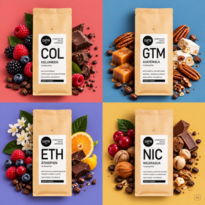 Probierpaket Filterkaffee "Mild vs. Kräftig" 4x 250g - 4 Kaffeesorten, gemischt