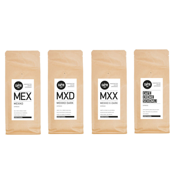 Probierpaket Espresso 4x 250g - 4 Espressosorten, gemischt