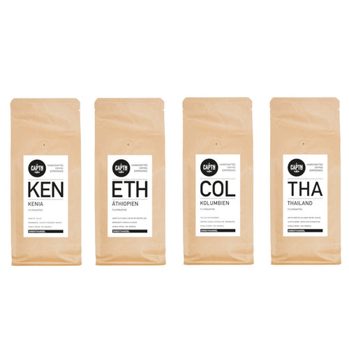 Probierpaket Filterkaffee stark 4x 250g - 4 Kaffeesorten, gemischt