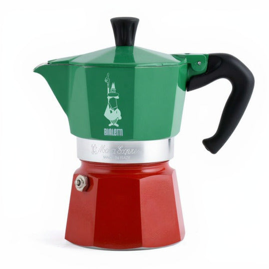 Bialetti Moka Express Italia Tricolore Espressokocher in Grün, Weiß und Rot
