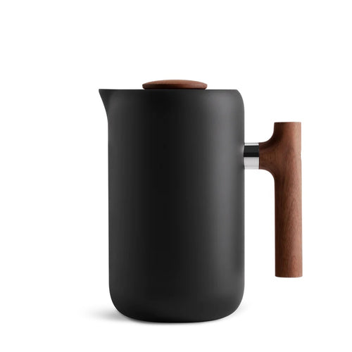 Fellow Clara French Press Matt-Schwarz + Walnuss Griff