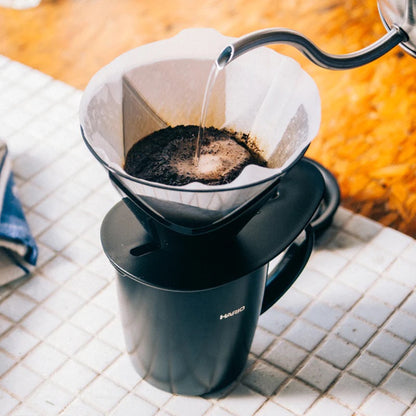Kaffee brühen mit dem Hario V60 Handfilter Mugen Größe 02, schwarz