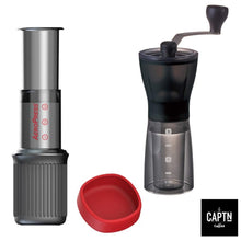 Aeropress Go Kaffeebereit und Hario Mini Slim Plus Mühle im Set