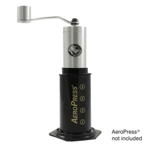Rhino Coffee Mill Grinder Small, stainless steel, AeroPress adapter